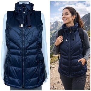 Athleta Banner Peak Down Quilted Puffer Vest Jacket Size M Full Zip Gorpcore